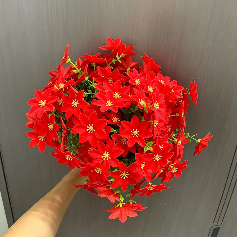 Branche d'Eucalyptus et Poinsettia Artificielle, 30 cm, Décoration Intérieure et Extérieure, Mariage, Noël, Lot de 10