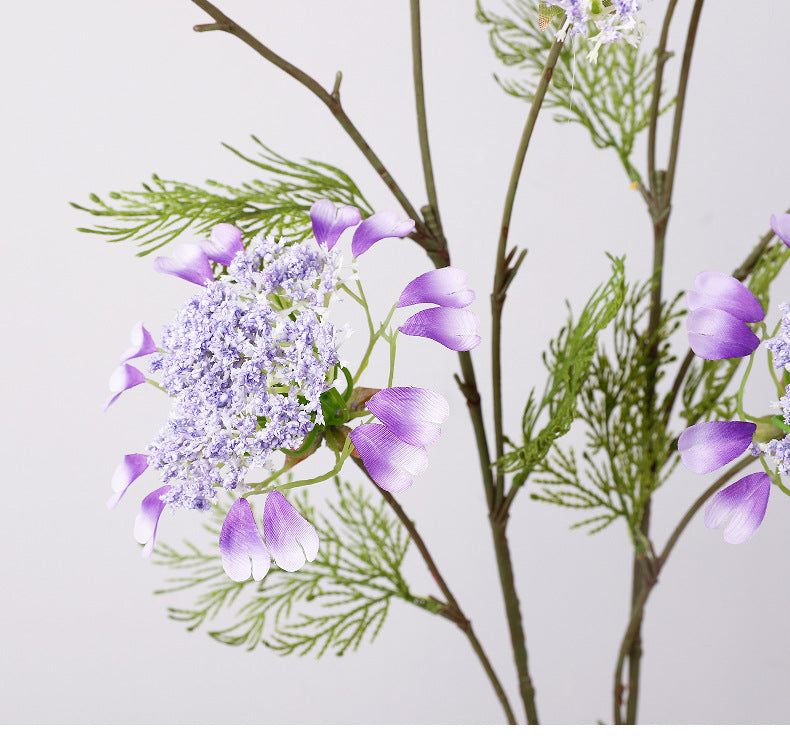 Branche unique de fleurs artificielles pissenlit et perles de neige, 96 cm, tissu soyeux, idéal pour mariages et décoration intérieure