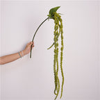 Guirlande florale artificielle en mousse, 125 cm, amarante queue-de-renard et larmes d'amour, décoration intérieur extérieur, mariage, événement, pas d'entretien