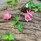 Fleur artificielle Clématite, tige unique avec 3 fleurs, 90 cm, décoration intérieure élégante, style champêtre, pour maison, hôtel ou événement