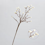 Branche décorative en mousse avec fruits de Sapium, tige unique de 62 cm, 23 fruits, style rétro et élégant