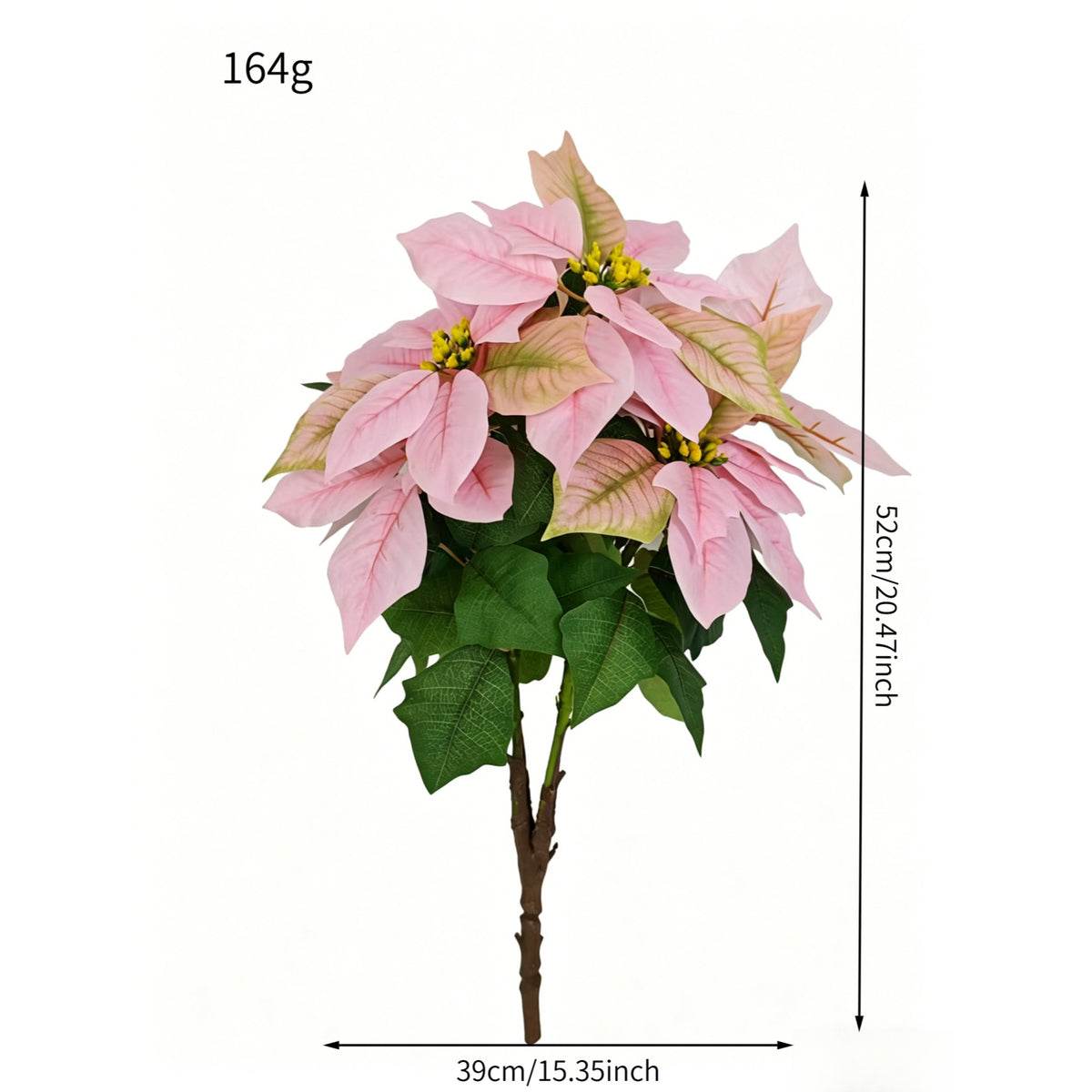 Fleur artificielle de Poinsettia, bouquet de 52 cm, tissu polyester, décoration de Noël, mariage et intérieur