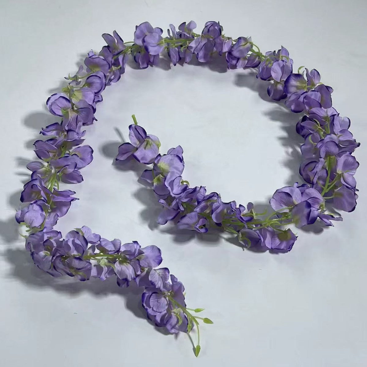 Guirlande de glycine artificielle en tissu soyeux, 150 cm de long, 168 fleurs, pour mariage, décoration intérieure et extérieure