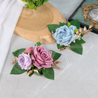 Fleurs artificielles roses, bouquet de 3 fleurs, 24 cm, style rétro, idéal pour mariages et décoration intérieure