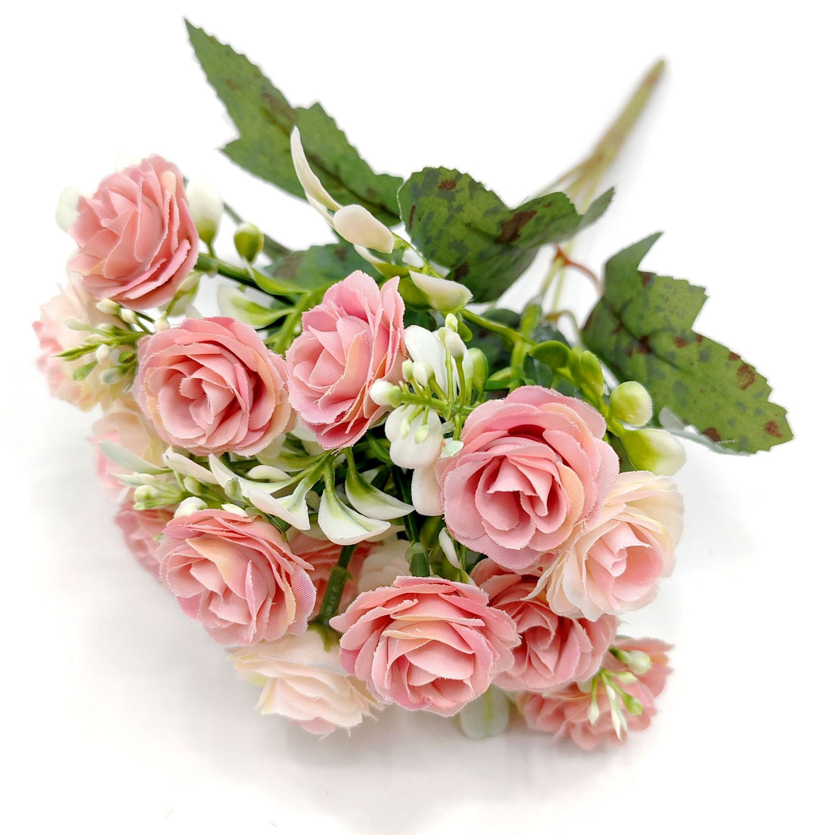 Bouquet de 15 roses artificielles en polyester, 30 cm, décoration intérieure et mariage