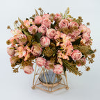 Bouquet de Roses Artificielles en Soie Polyester, 6 Fleurs, 30 cm, Décoration de Mariage et Maison
