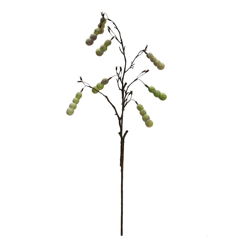 Décoration rustique en mousse, branche de fruits de calebasse suspendue, 76 cm, idéale pour intérieur et vitrines