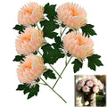 Fleur artificielle en tissu soyeux, chrysanthème simple tige, 34 cm, décoration intérieure et extérieure