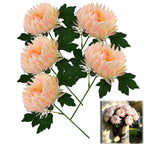 Fleur artificielle en tissu soyeux, chrysanthème simple tige, 34 cm, décoration intérieure et extérieure