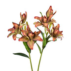 Lys double Phoenix artificiel, 80 cm avec 3 fleurs, décoration intérieure et mariage, style rétro et moderne