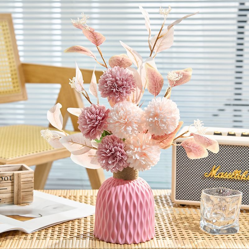 Bouquet de chrysanthèmes et d'eucalyptus artificiels, 46 cm, décoration intérieure, mariage, cadeau