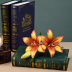 Tige unique de lys artificiel, 3 fleurs, 41 cm, décoration intérieure et événements