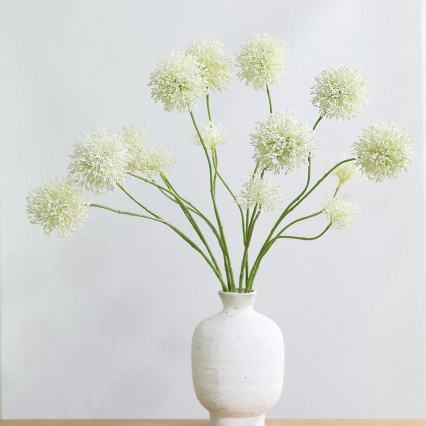 Fleurs artificielles en plastique, Bouquet de 2 têtes d'Allium, 75 cm, Décoration élégante pour mariage, maison et commerce
