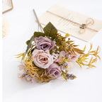 Bouquet de Roses Artificielles en Soie, 35 cm, Décoration d'Intérieur, Mariage, Événements, Cadeau