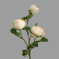 Fleurs artificielles en polyester, rosier thé à 3 têtes, 52 cm, pour décoration intérieure