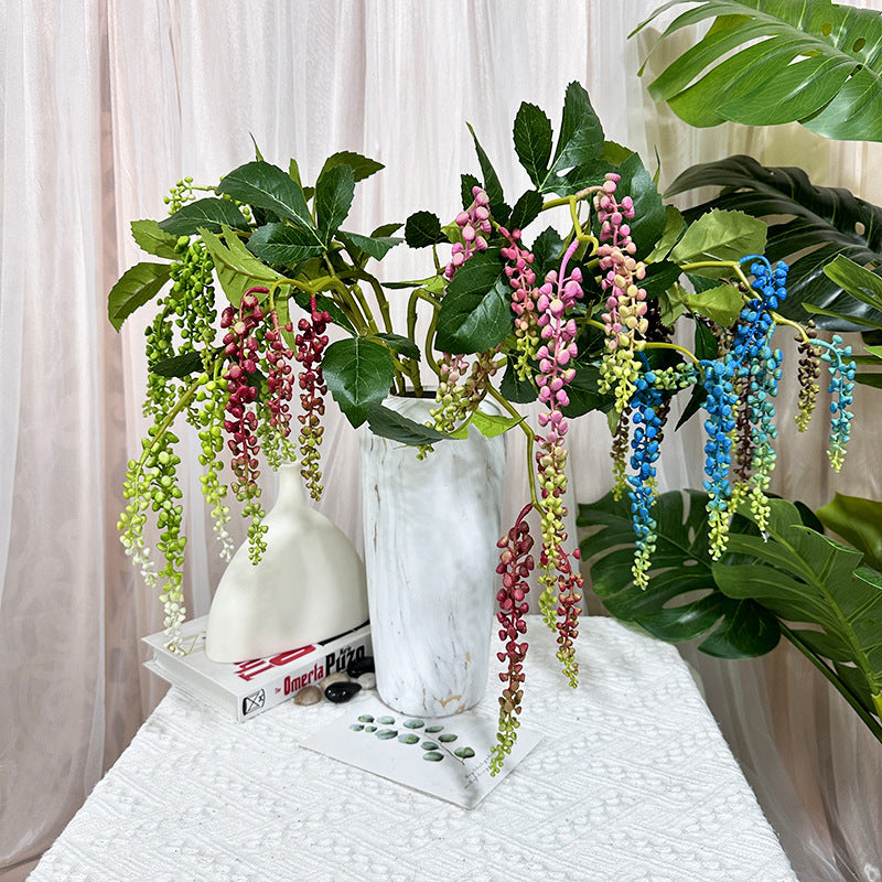 Plante Artificielle en Latex, Tige Unique avec 6 Fruits, 82 cm, Décoration Élégante pour Mariage, Maison ou Espace Commercial