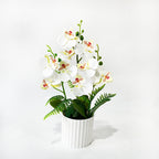Pot de 9 orchidées papillon, plante artificielle en pot pour décoration intérieure, mariage et bureau, 31.5 cm