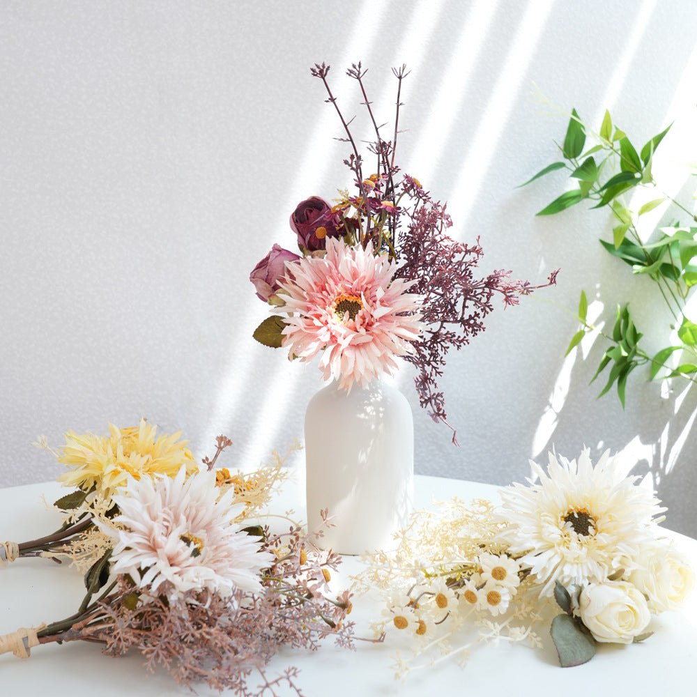 Bouquet de Pivoines en Soie Artificielle, 32 cm, 3 Fleurs, Décoration Intérieure