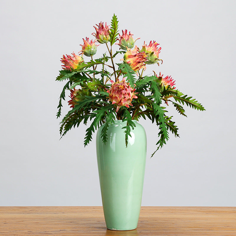 Tige unique de plante artificielle tropicale, Cynara scolymus (Artichaut), 100 cm, décoration intérieure élégante