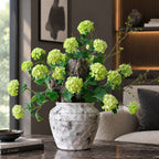 Fleur artificielle en tissu soyeux, hortensia boule de neige à 3 têtes, 70 cm, décoration d'intérieur élégante pour maison, mariage ou boutique