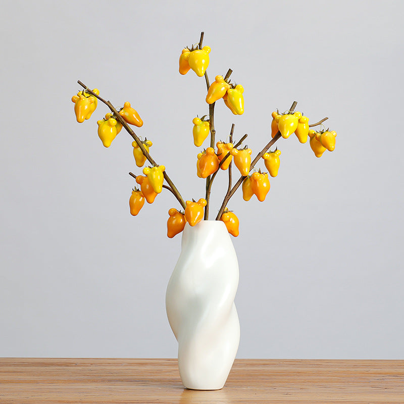 Tige unique de fruits décoratifs, 10 fruits miniatures, style champêtre, 66 cm, idéal pour décoration intérieure