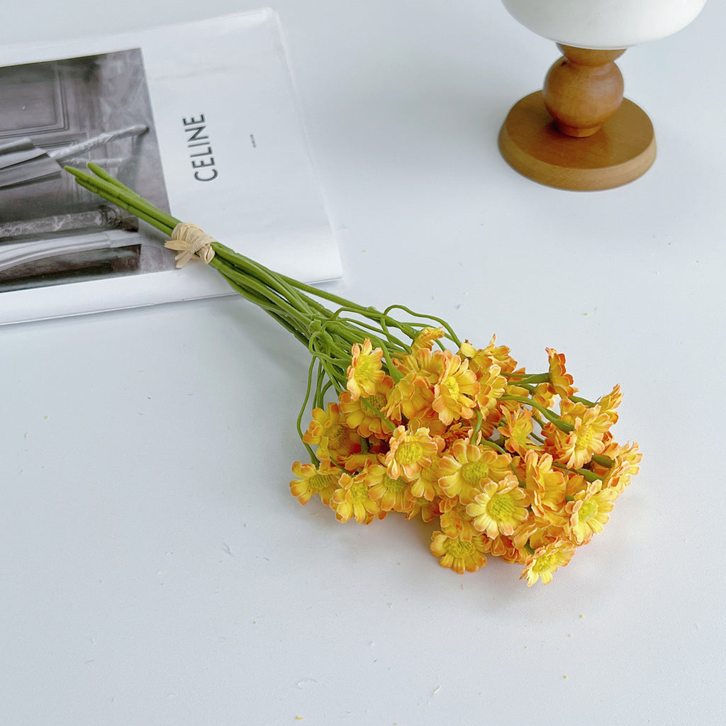 Fleurs Artificielles Marguerites en Soie, Bouquet de 6, 26 cm, Décoration Intérieure, Style Champêtre Provençal