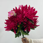 Bouquet de Chrysanthèmes Artificiels, 52 cm, Décoration Élégante pour Mariage et Fêtes