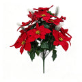Bouquet de 24 Poinsettias Artificiels, 58 cm, Décoration Festive et Élégante