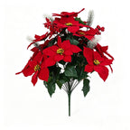 Bouquet de 24 Poinsettias Artificiels, 58 cm, Décoration Festive et Élégante
