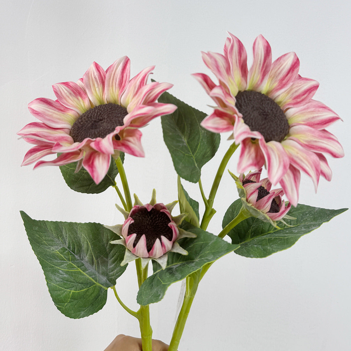 Tournesol Artificiel, Tige Unique avec 2 Fleurs, 116 cm, Décoration Élégante pour Mariage et Intérieur