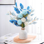 Bouquet de chrysanthèmes et d'eucalyptus artificiels, 46 cm, décoration intérieure, mariage, cadeau