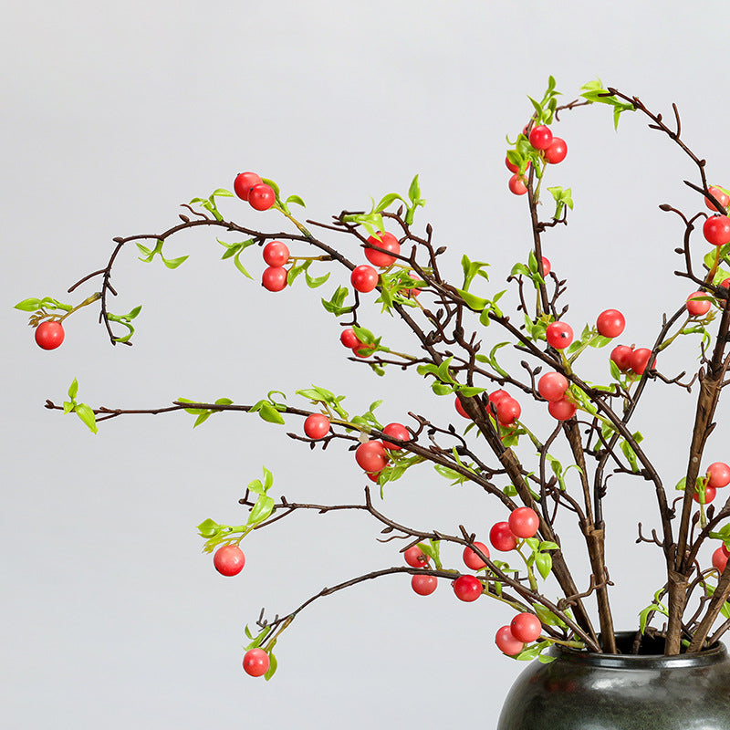 Branche artificielle de baies décoratives, 100 cm, 17 fruits, pour mariage, intérieur, vitrine