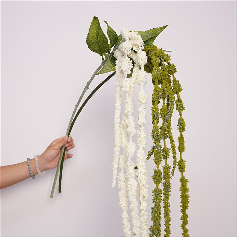 Guirlande florale artificielle en mousse, 125 cm, amarante queue-de-renard et larmes d'amour, décoration intérieur extérieur, mariage, événement, pas d'entretien