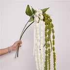 Guirlande florale artificielle en mousse, 125 cm, amarante queue-de-renard et larmes d'amour, décoration intérieur extérieur, mariage, événement, pas d'entretien