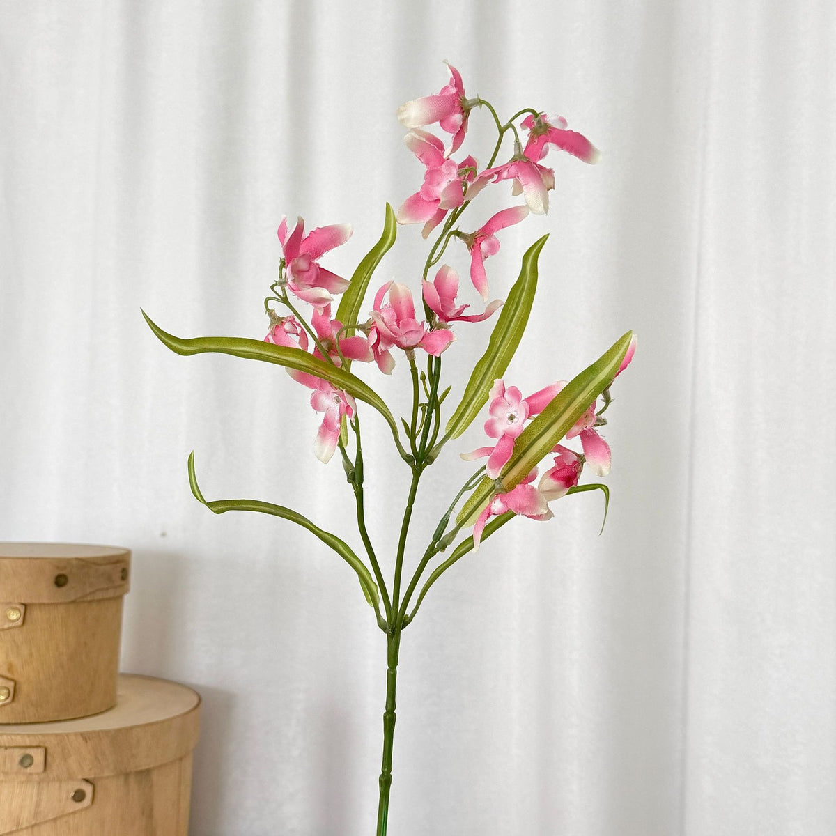 Fleur artificielle orchidée Cymbidium, tige unique, 50 cm, décoration intérieure élégante