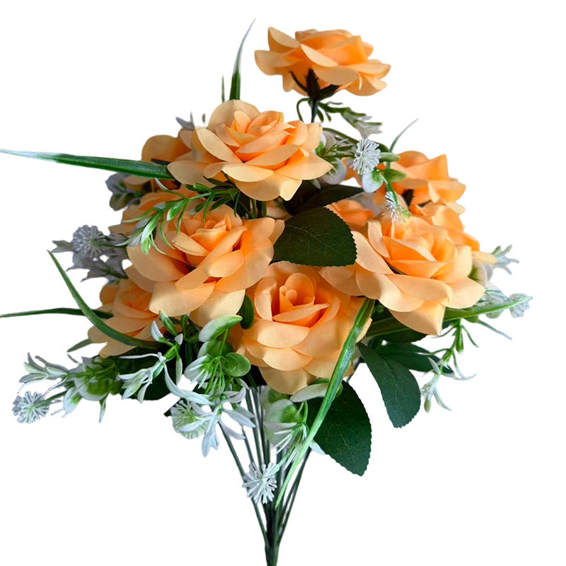 Bouquet de 18 roses artificielles réalistes 40 cm, décoration élégante pour mariage, maison, extérieur, commerce