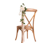 Fleur artificielle pour mariage, brin unique avec roses et eucalyptus, décoration de chaise ou rideau, 30 cm