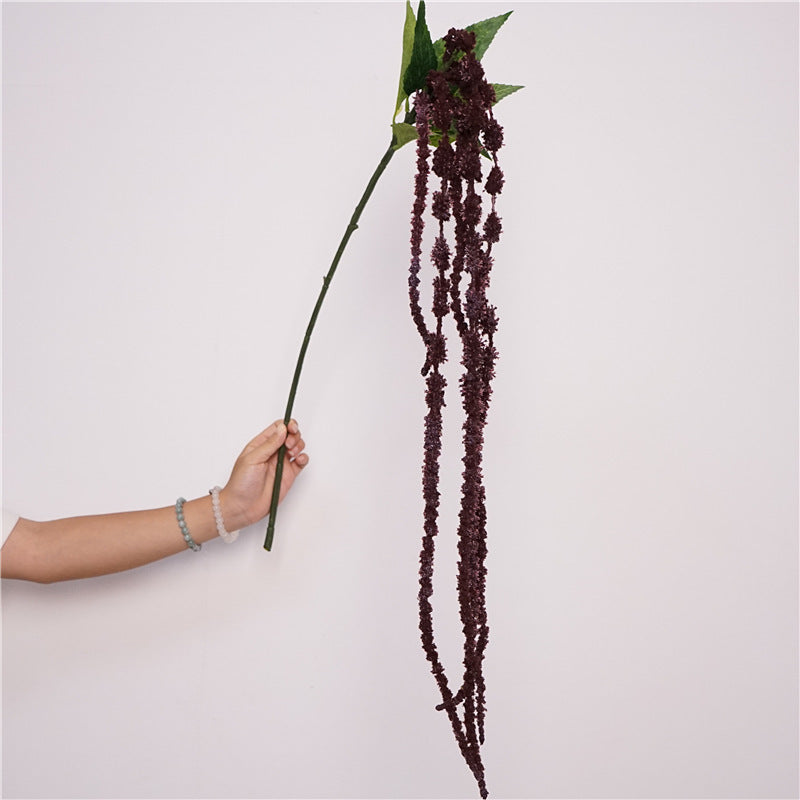 Guirlande florale artificielle en mousse, 125 cm, amarante queue-de-renard et larmes d'amour, décoration intérieur extérieur, mariage, événement, pas d'entretien