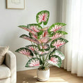 Plante artificielle Caladium rose, décoration intérieure et extérieure, 30 cm de hauteur, 53 cm de longueur, pour mariages, bureaux et espaces commerciaux