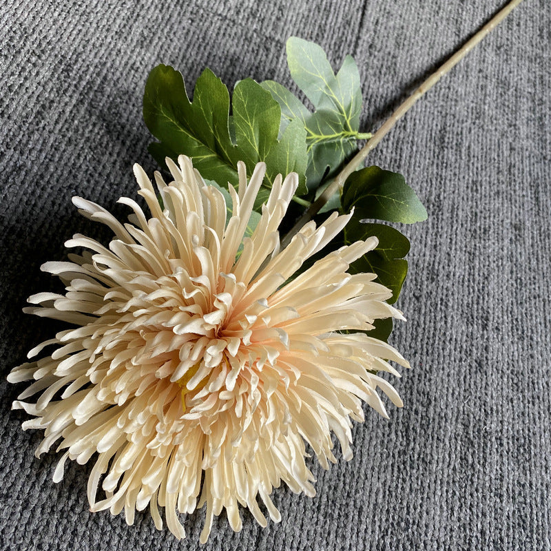 Fleur artificielle Chrysanthème Griffe de Dragon à tige unique, 73 cm, soie polyester, décoration intérieure et mariage
