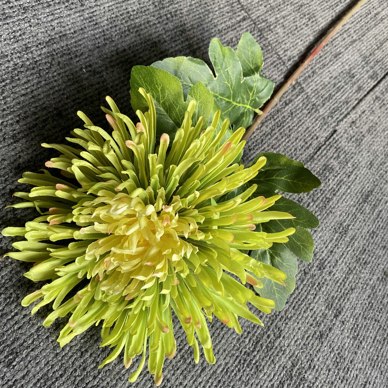 Fleur artificielle Chrysanthème Griffe de Dragon à tige unique, 73 cm, soie polyester, décoration intérieure et mariage