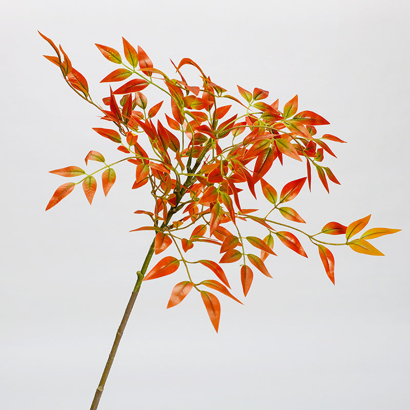 Branche de Nandina Simulée, 110 cm, Tissu Velours, Décoration Intérieure Élégante