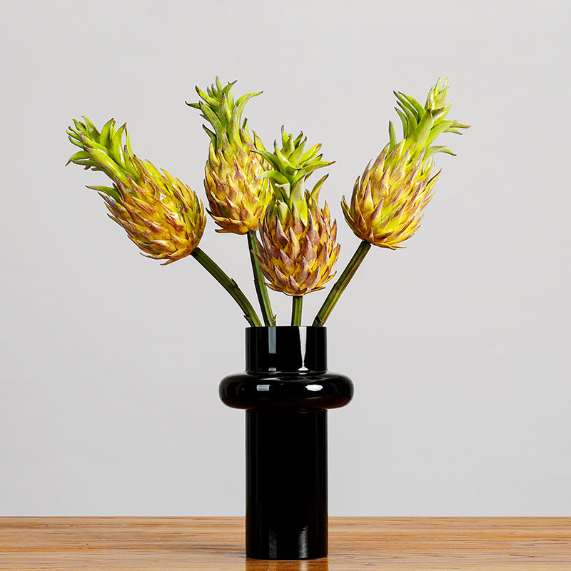 Plante artificielle tropicale, tête d'ananas, tige courte de 30 cm, décor élégant pour maison, mariage ou commerce