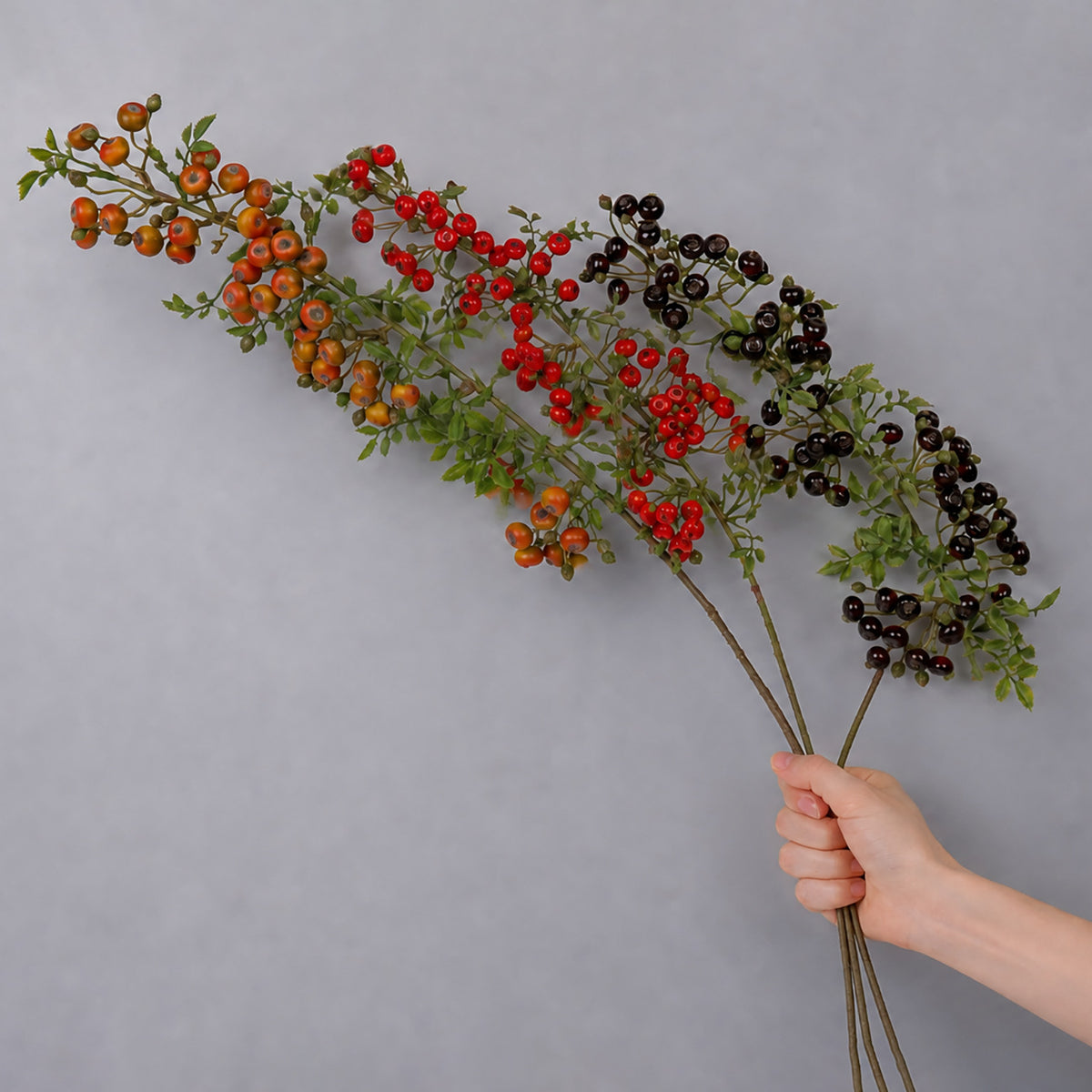 Bouquet de baies artificielles, 87 cm, décoration intérieure élégante, style campagne
