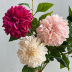 Fleurs artificielles Dahlias et Marguerites, 66 cm, tissu soyeux, décoration intérieure, chic et élégant