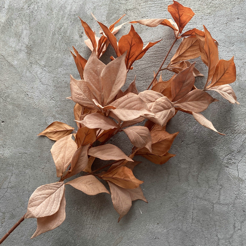 Feuille de Noisetier Artificielle, Tige Unique, 65 Feuilles, 100 cm, Velours, Décoration Élégante pour Mariage et Intérieur
