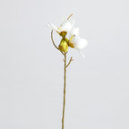 Fleur artificielle en coton d'Argentine, tige unique avec 4 fleurs, 42 cm, tissu soyeux, décoration intérieure