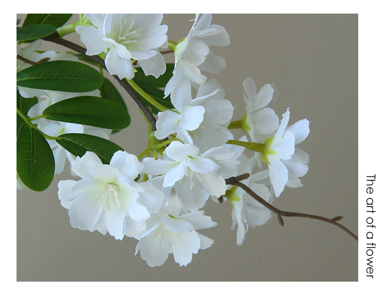 Fleur artificielle de Michelia, tige unique avec 30 fleurs, 74 cm, tissu imitation soie, blanc ou rose