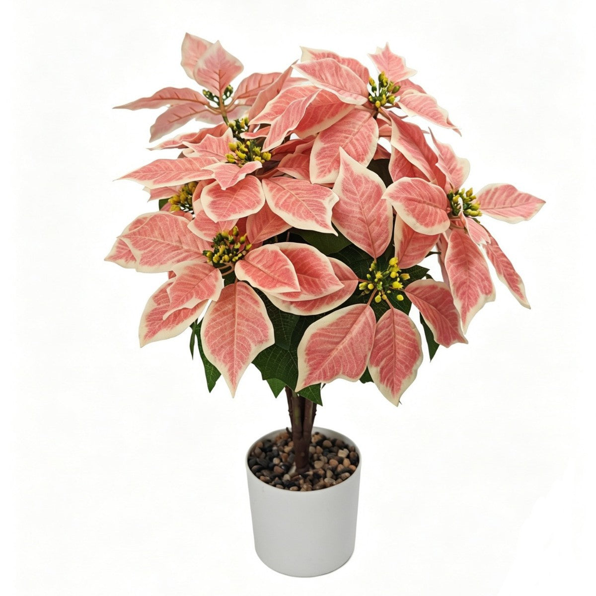Bouquet de 12 têtes de Poinsettia en tissu soyeux, 58 cm, décoration de Noël, mariage, intérieur