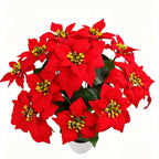 Bouquet de 12 fleurs artificielles Poinsettia, 50 cm, idéal pour mariages et décorations de Noël